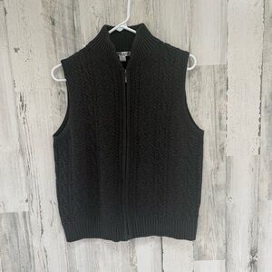 Pendleton Women’s Size Medium Full Zip Cable Knit Vest 100% Cotton